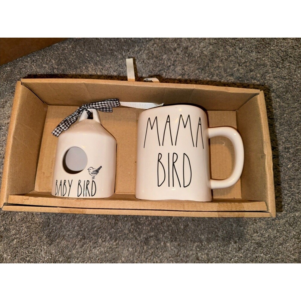 Rae Dunn Mama Bird Mug Baby Bird House Gift Set Artisan Collection NIB